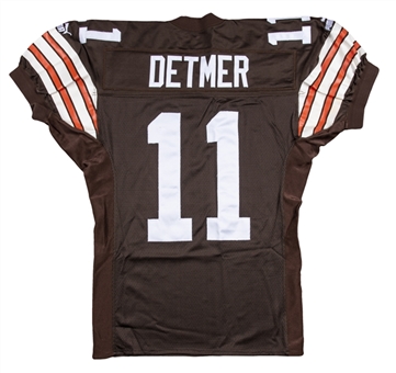 1999 Ty Detmer Game Worn Cleveland Browns Brown Jersey Photo Matched To 10/17/1999 